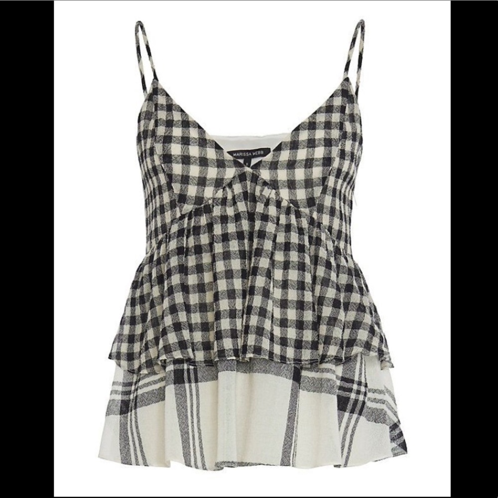 Marissa Webb Intermix Gingham Black/White Cami
